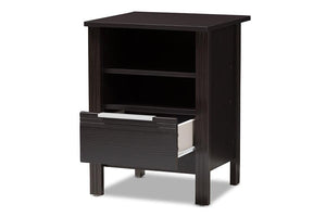 Baxton Studio Hamish Modern and Contemporary Wenge Brown Finished 1-Drawer Nightstand