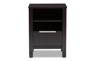 Baxton Studio Hamish Modern and Contemporary Wenge Brown Finished 1-Drawer Nightstand