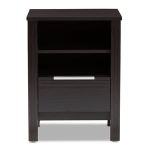 Baxton Studio Hamish Modern and Contemporary Wenge Brown Finished 1-Drawer Nightstand