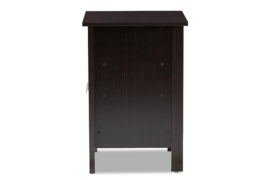 Baxton Studio Hamish Modern and Contemporary Wenge Brown Finished 1-Drawer Nightstand