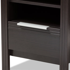 Baxton Studio Hamish Modern and Contemporary Wenge Brown Finished 1-Drawer Nightstand