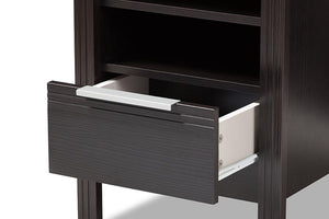 Baxton Studio Hamish Modern and Contemporary Wenge Brown Finished 1-Drawer Nightstand