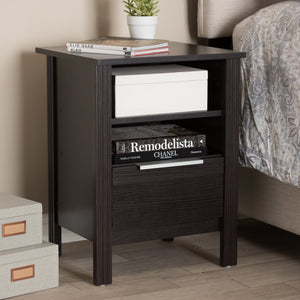 Baxton Studio Hamish Modern and Contemporary Wenge Brown Finished 1-Drawer Nightstand