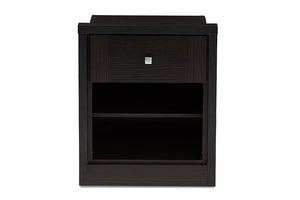 Baxton Studio Danette Modern and Contemporary Wenge Brown Finished 1-Drawer Nightstand