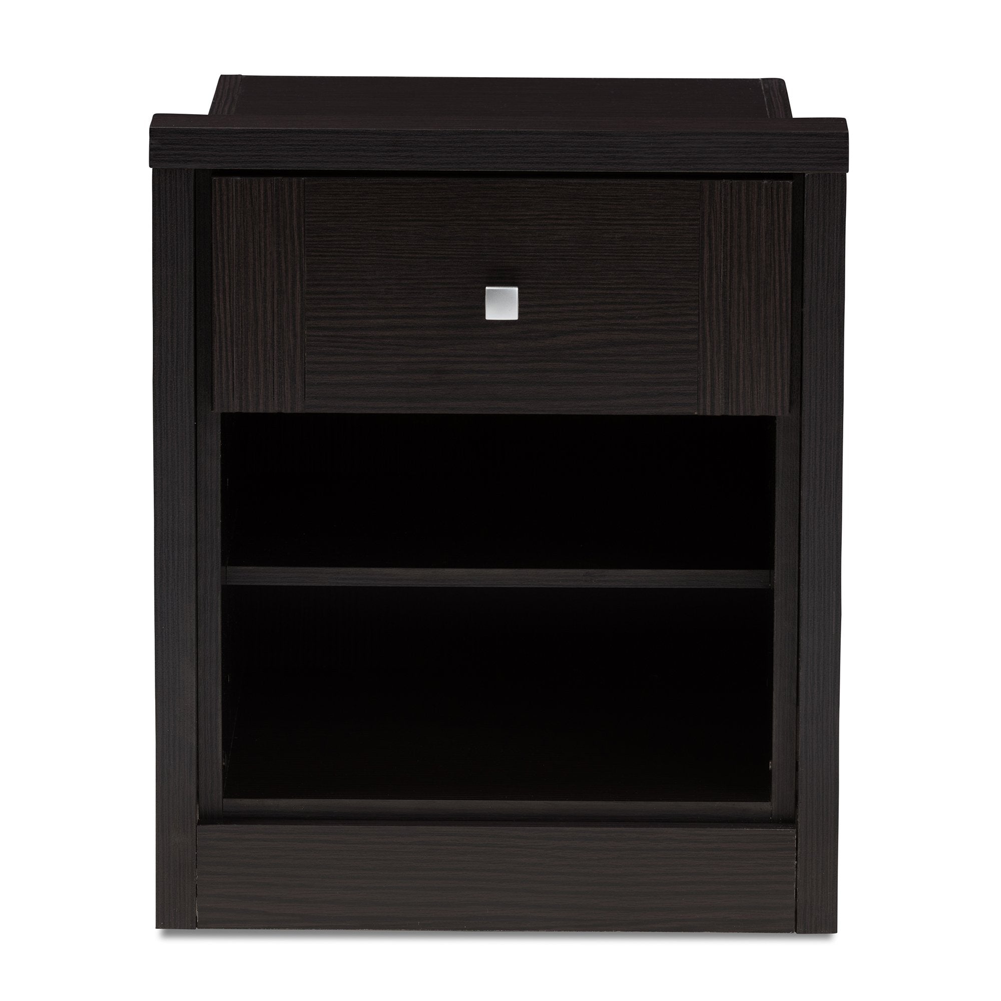 Baxton Studio Danette Modern and Contemporary Wenge Brown Finished 1-Drawer Nightstand