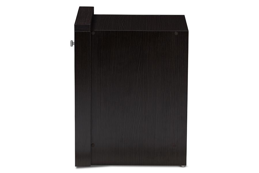 Baxton Studio Danette Modern and Contemporary Wenge Brown Finished 1-Drawer Nightstand