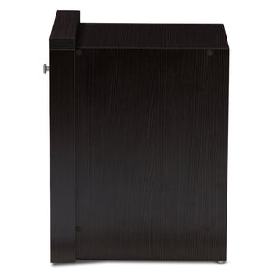 Baxton Studio Danette Modern and Contemporary Wenge Brown Finished 1-Drawer Nightstand