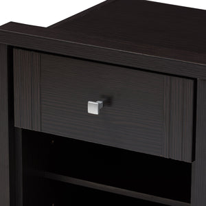 Baxton Studio Danette Modern and Contemporary Wenge Brown Finished 1-Drawer Nightstand