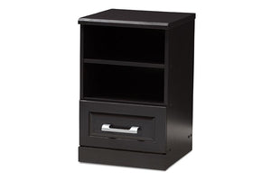 Baxton Studio Odelia Modern and Contemporary Wenge Brown Finished 1-Drawer Nightstand