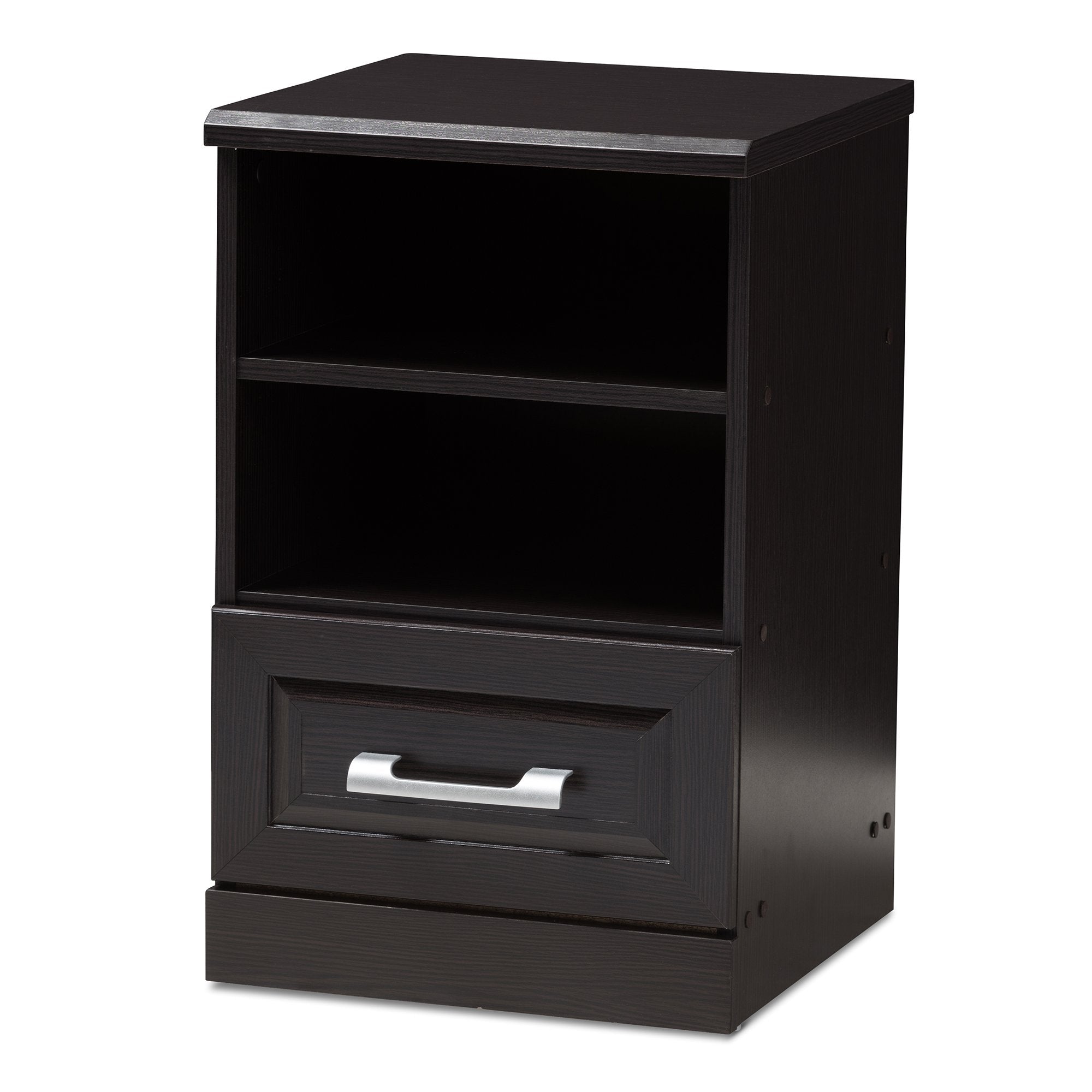 Baxton Studio Odelia Modern and Contemporary Wenge Brown Finished 1-Drawer Nightstand