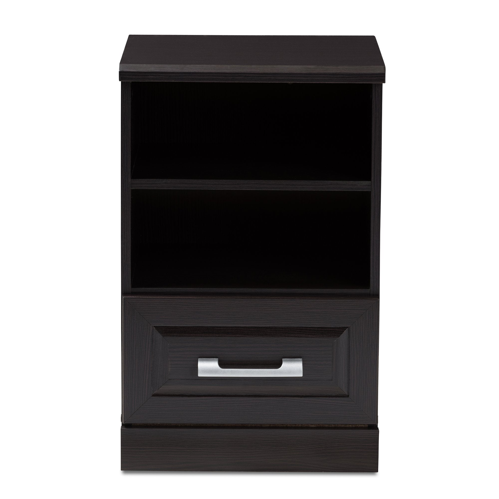 Baxton Studio Odelia Modern and Contemporary Wenge Brown Finished 1-Drawer Nightstand