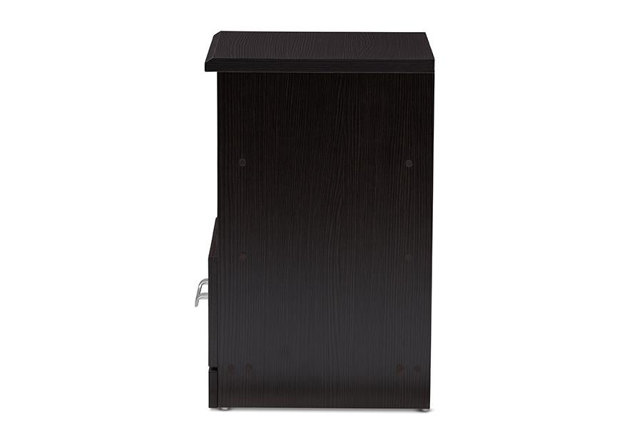 Baxton Studio Odelia Modern and Contemporary Wenge Brown Finished 1-Drawer Nightstand