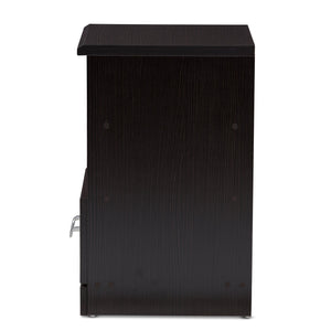 Baxton Studio Odelia Modern and Contemporary Wenge Brown Finished 1-Drawer Nightstand