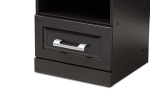 Baxton Studio Odelia Modern and Contemporary Wenge Brown Finished 1-Drawer Nightstand