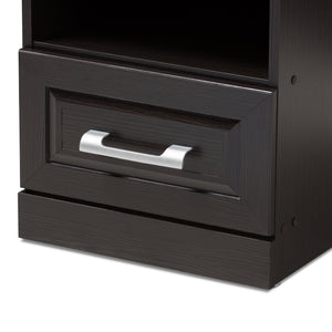 Baxton Studio Odelia Modern and Contemporary Wenge Brown Finished 1-Drawer Nightstand