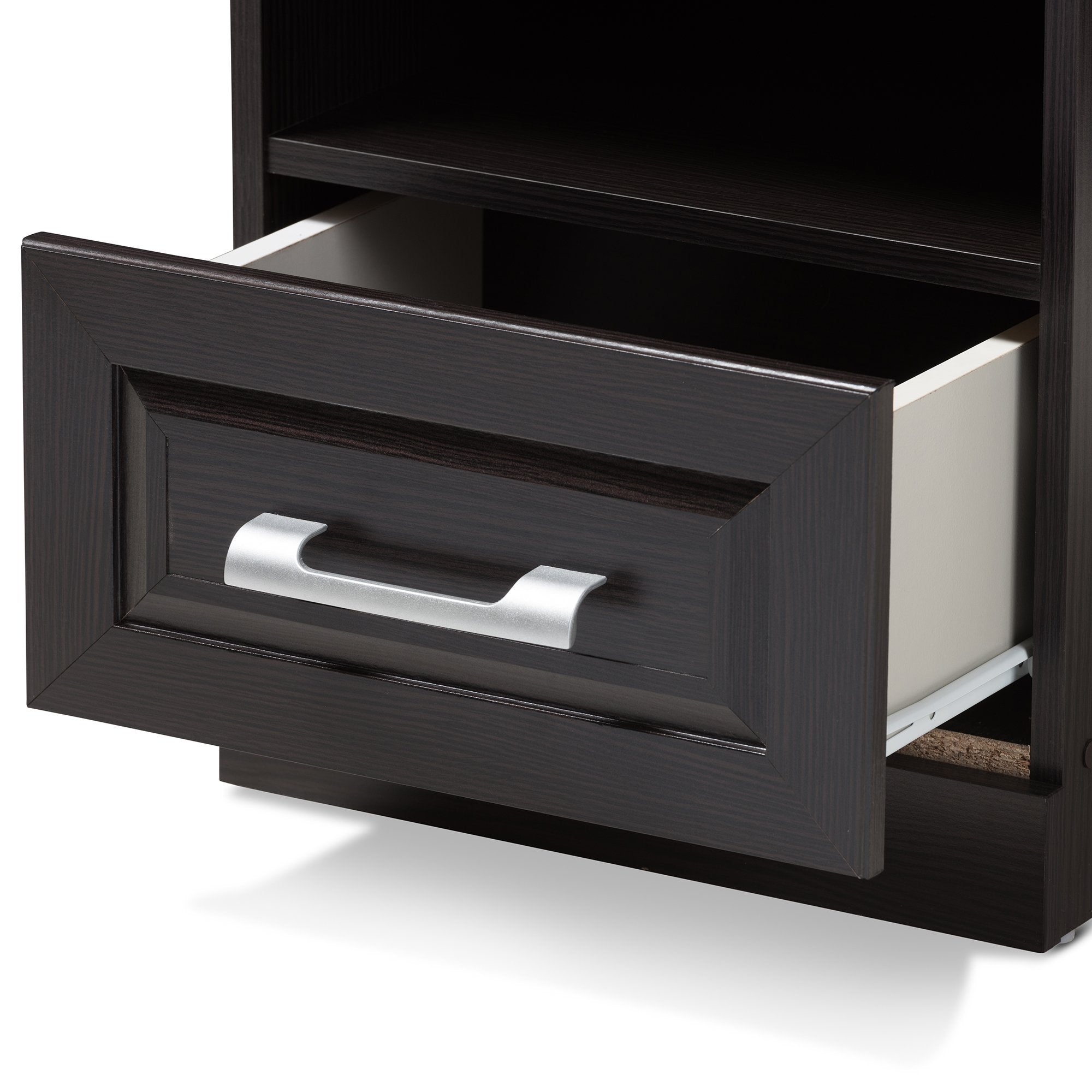 Baxton Studio Odelia Modern and Contemporary Wenge Brown Finished 1-Drawer Nightstand