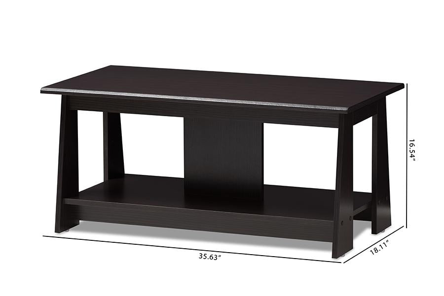 Baxton Studio Fionan Modern and Contemporary Wenge Brown Finished Coffee Table