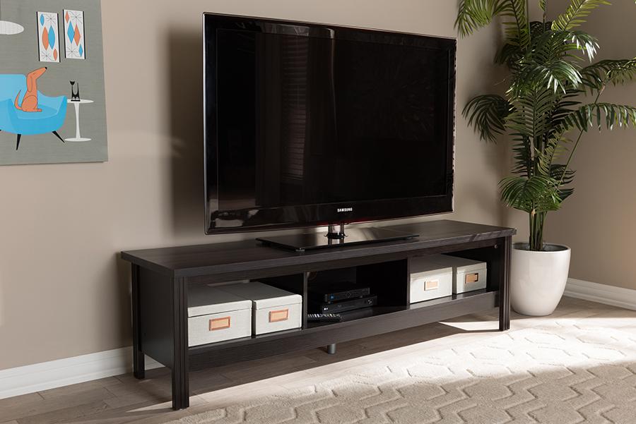 Baxton Studio Callie Modern and Contemporary Wenge Brown Finished TV Stand