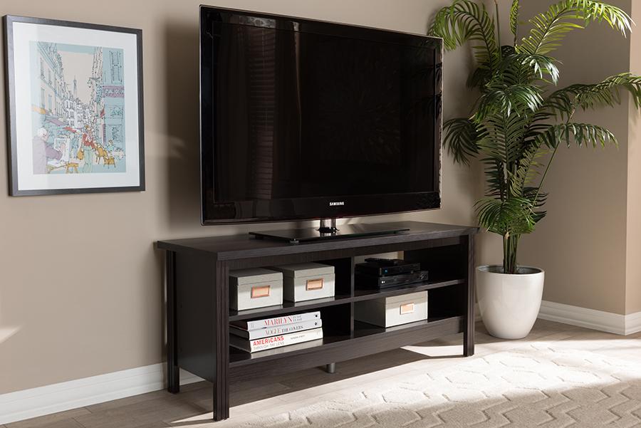 Baxton Studio Sloane Modern and Contemporary Wenge Brown Finished TV Stand