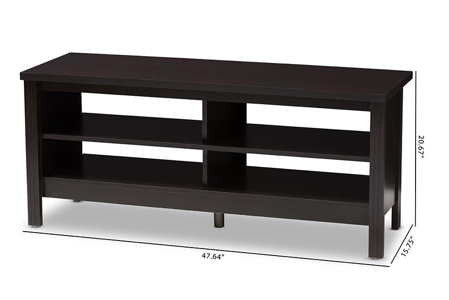 Baxton Studio Sloane Modern and Contemporary Wenge Brown Finished TV Stand