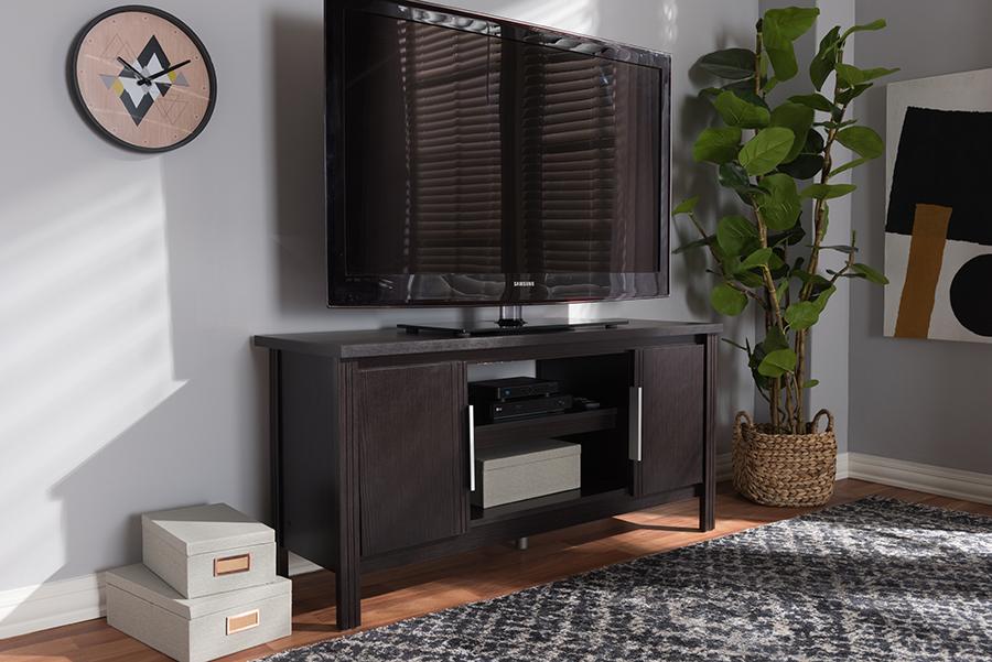 Baxton Studio Marley Modern and Contemporary Wenge Brown Finished TV Stand