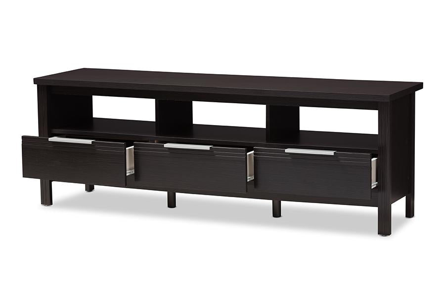 Baxton Studio Elaine Modern and Contemporary Wenge Brown Finished TV Stand