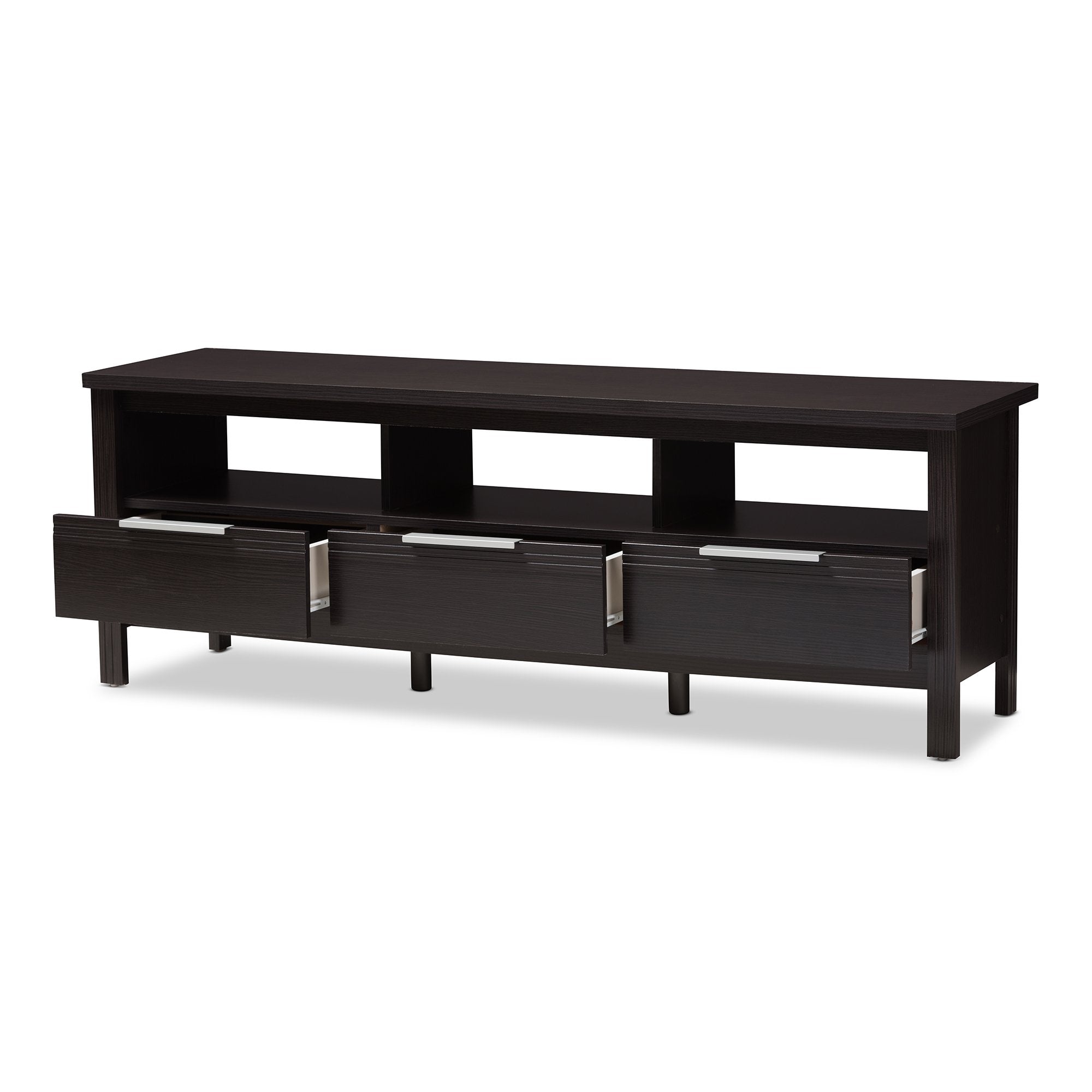 Baxton Studio Elaine Modern and Contemporary Wenge Brown Finished TV Stand