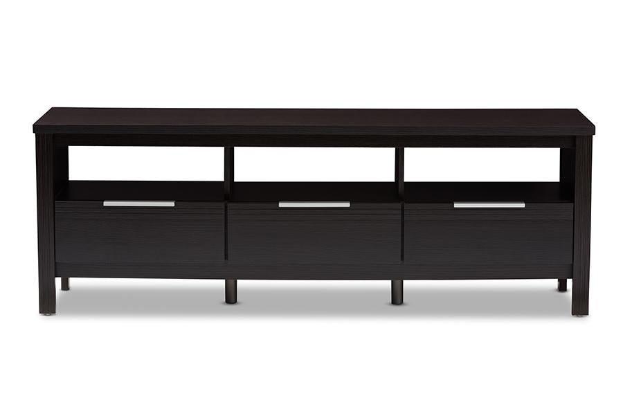 Baxton Studio Elaine Modern and Contemporary Wenge Brown Finished TV Stand