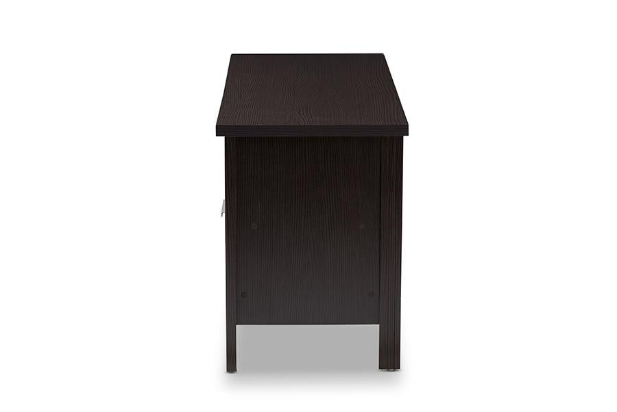 Baxton Studio Elaine Modern and Contemporary Wenge Brown Finished TV Stand