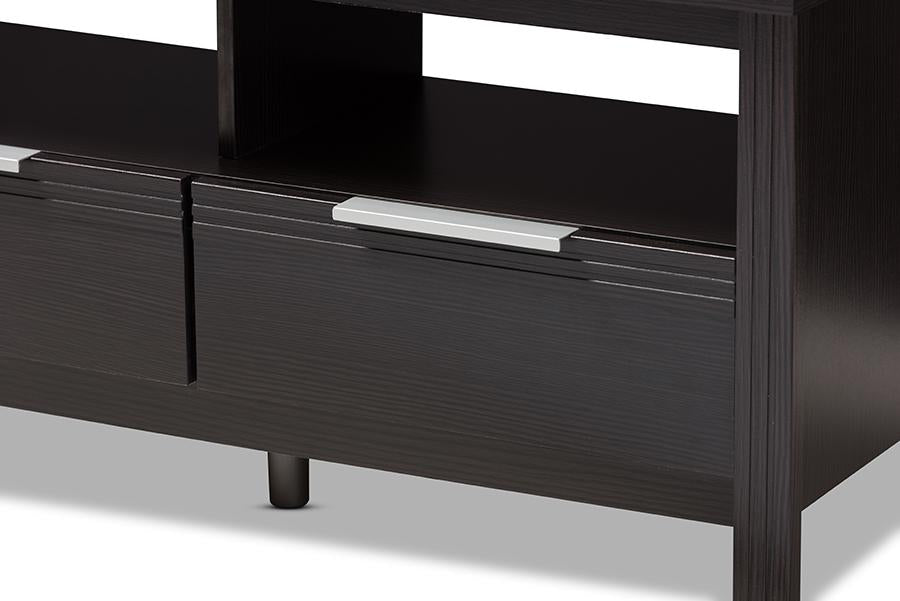 Baxton Studio Elaine Modern and Contemporary Wenge Brown Finished TV Stand