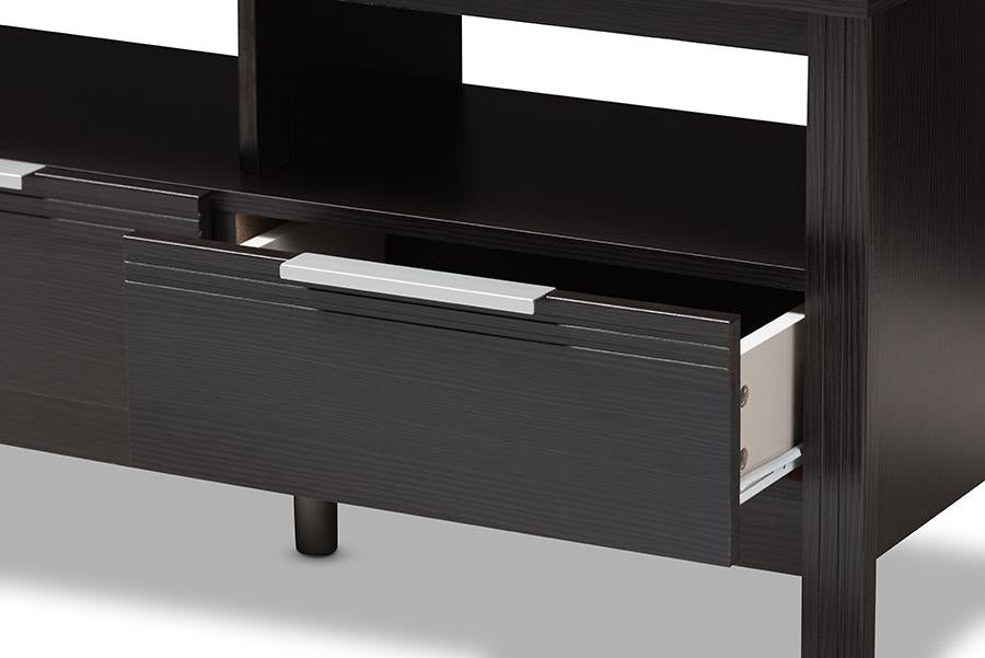 Baxton Studio Elaine Modern and Contemporary Wenge Brown Finished TV Stand