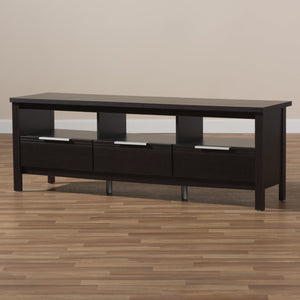 Baxton Studio Elaine Modern and Contemporary Wenge Brown Finished TV Stand