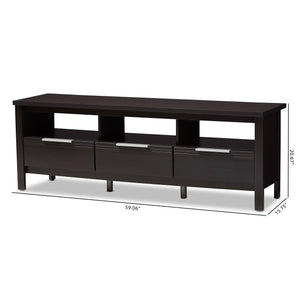 Baxton Studio Elaine Modern and Contemporary Wenge Brown Finished TV Stand