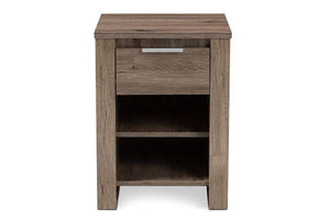 Baxton Studio Laverne Modern and Contemporary Oak Brown Finished 1-Drawer Nightstand