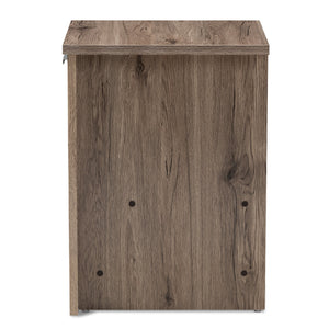 Baxton Studio Laverne Modern and Contemporary Oak Brown Finished 1-Drawer Nightstand