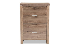 Baxton Studio Laverne Modern and Contemporary Oak Brown Finished 4-Drawer Chest