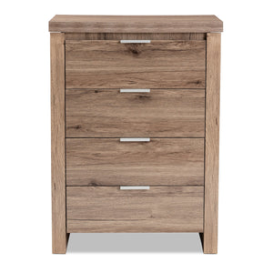 Baxton Studio Laverne Modern and Contemporary Oak Brown Finished 4-Drawer Chest