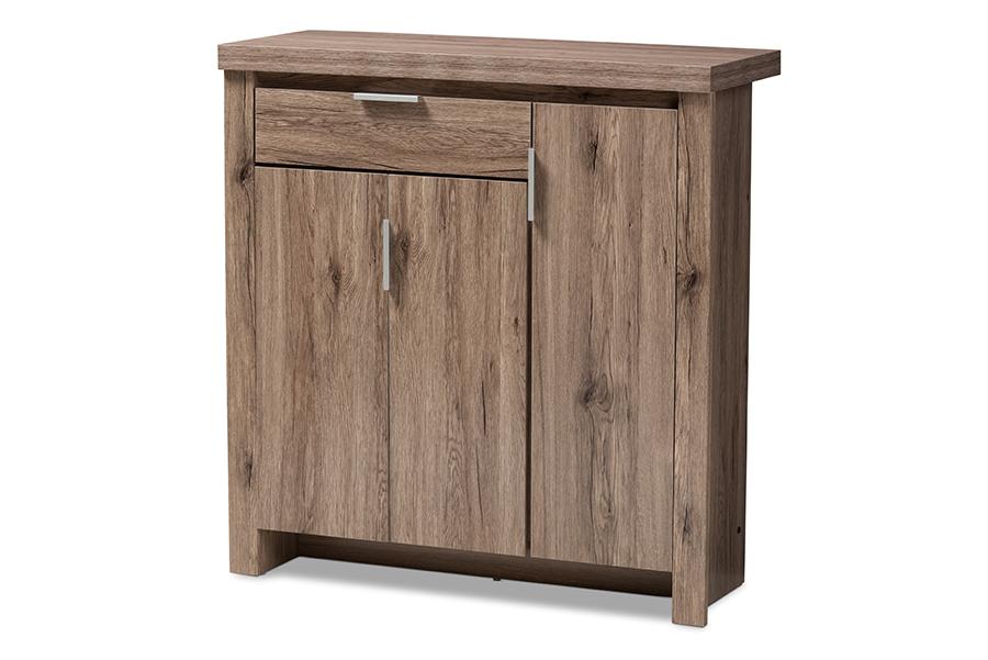 Baxton Studio Laverne Modern and Contemporary Oak Brown Finished Shoe Cabinet