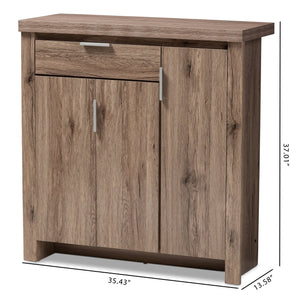 Baxton Studio Laverne Modern and Contemporary Oak Brown Finished Shoe Cabinet