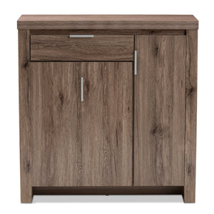 Baxton Studio Laverne Modern and Contemporary Oak Brown Finished Shoe Cabinet