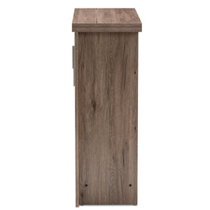 Baxton Studio Laverne Modern and Contemporary Oak Brown Finished Shoe Cabinet