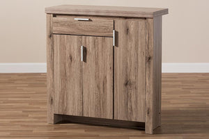 Baxton Studio Laverne Modern and Contemporary Oak Brown Finished Shoe Cabinet