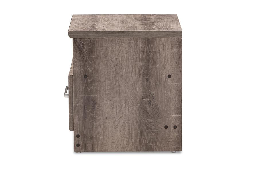 Baxton Studio Gallia Modern and Contemporary Oak Brown Finished 1-Drawer Nightstand