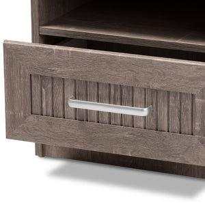 Baxton Studio Gallia Modern and Contemporary Oak Brown Finished 1-Drawer Nightstand