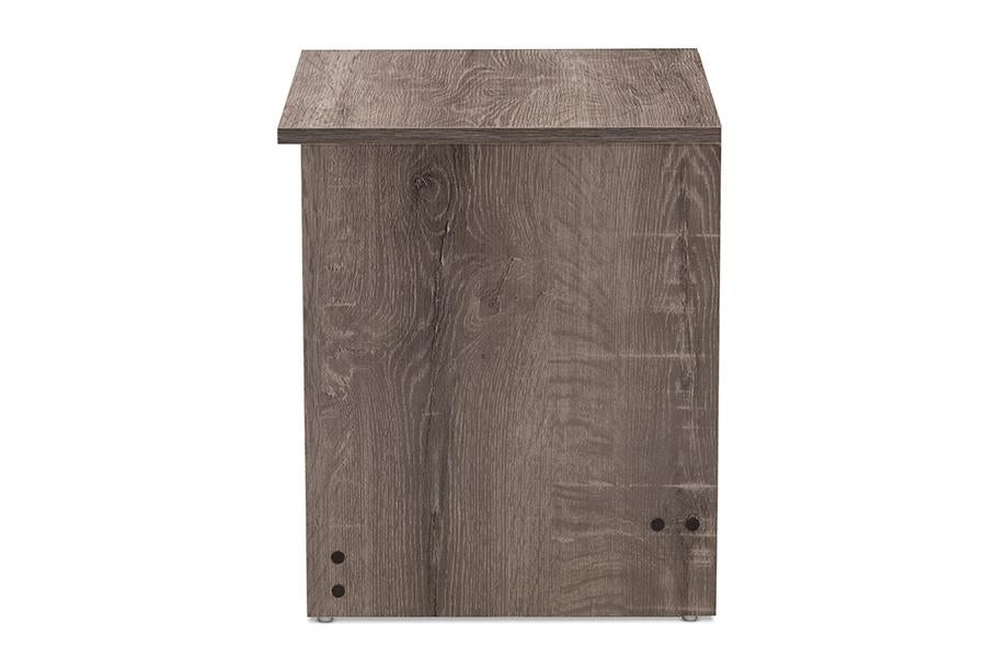 Baxton Studio Gallia Modern and Contemporary Oak Brown Finished 2-Drawer Nightstand