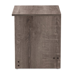 Baxton Studio Gallia Modern and Contemporary Oak Brown Finished 2-Drawer Nightstand