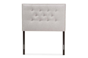 Baxton Studio Windsor Modern and Contemporary Greyish Beige Fabric Upholstered Twin Size Headboard