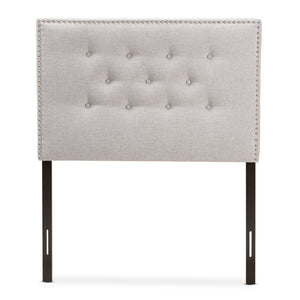 Baxton Studio Windsor Modern and Contemporary Greyish Beige Fabric Upholstered Twin Size Headboard