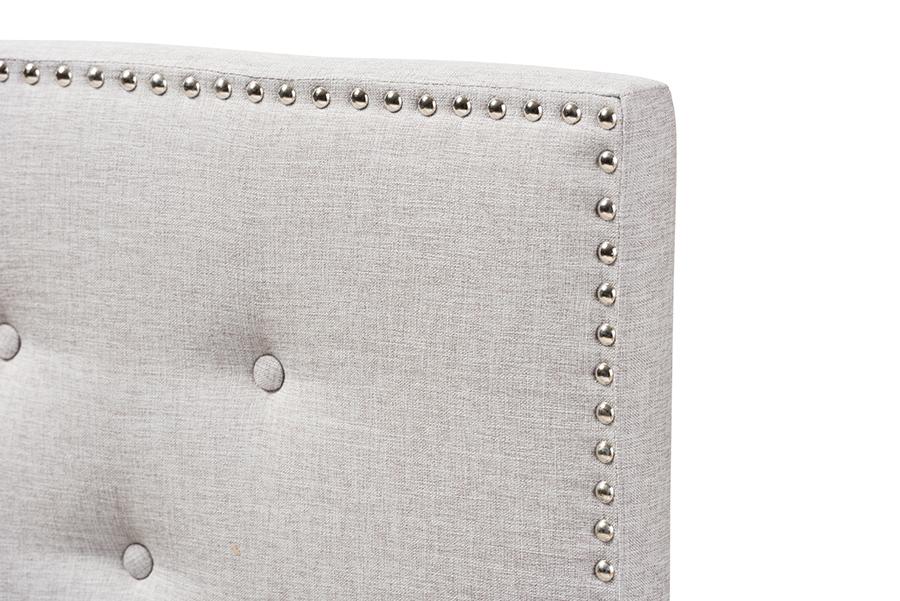 Baxton Studio Windsor Modern and Contemporary Greyish Beige Fabric Upholstered Twin Size Headboard