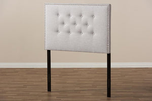 Baxton Studio Windsor Modern and Contemporary Greyish Beige Fabric Upholstered Twin Size Headboard